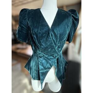 Vtg Velvet Jacket Hourglass Steampunk Goth Vampire Victorian whimsical 1980s